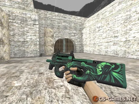 Модель HD P90 «Grim» с анимацией осмотра для CS 1.6