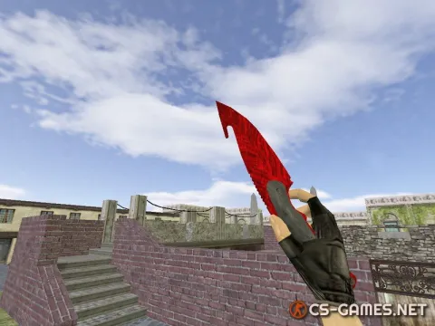 Модель ножа HD «Gut Knife | Ruby Red» для CS 1.6