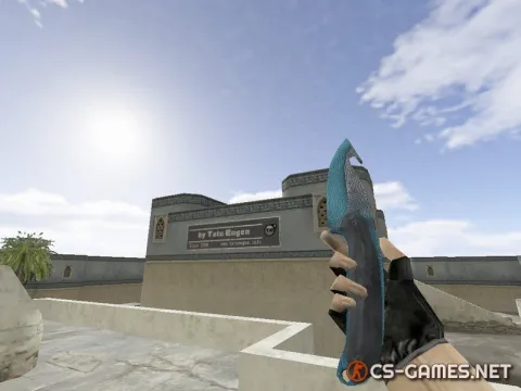 Модель ножа HD «Gut Knife | Bark Beetle Blue» для CS 1.6