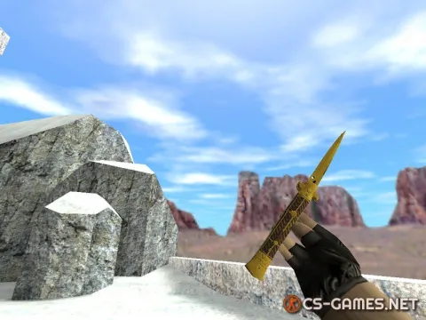 Модель ножа HD «Stiletto Knife | Fine Gold» для CS 1.6