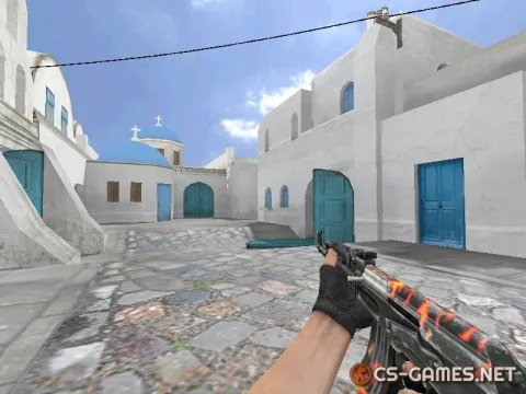 Модель AK-47 «Fire Madness» для CS 1.6