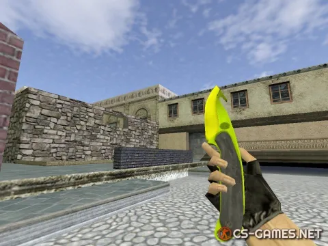 Модель ножа HD «Gut Knife | Hecklux Lime» для CS 1.6