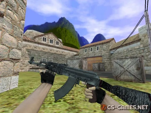 Модель AK-47 «Черный Ламинат» с анимацией осмотра для CS 1.6