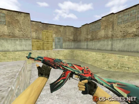 Модель AK-47 «Буйство красок» с анимацией осмотра для CS 1.6