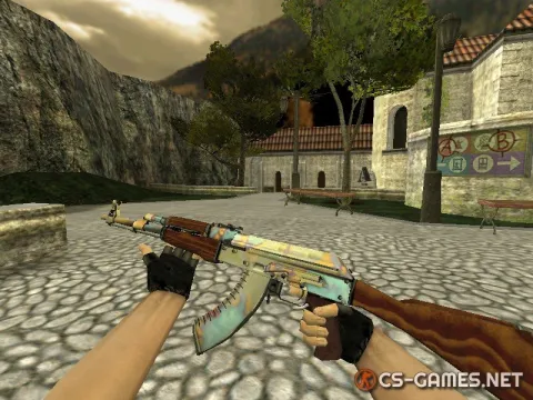 Модель AK-47 «Case Hardened» с анимацией осмотра для CS 1.6