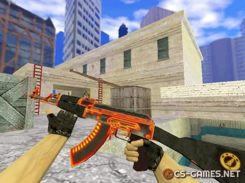 Модель HD AK-47 «Heat» с анимацией осмотра для CS 1.6