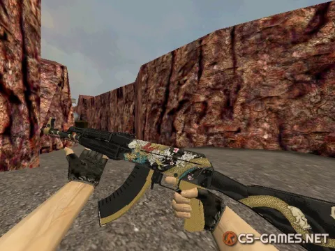 Модель HD AK-47 «Dragon Gold» для CS 1.6