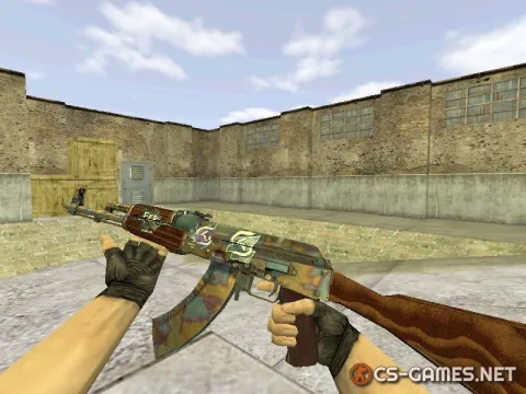 Модель HD AK-47 «Case Hardened: SK.Gaming» для CS 1.6
