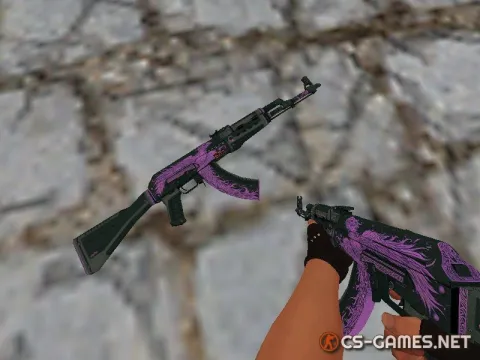 Модель HD AK-47 «Phoenix Rise Purple» для CS 1.6