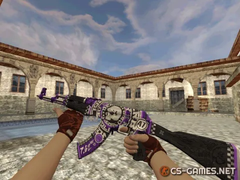 Модель HD AK-47 «Demolition Purple» для CS 1.6