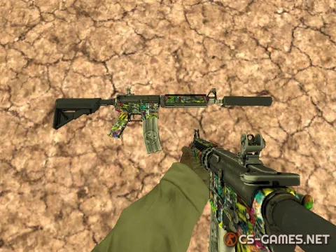 Модель M4A4 «Sticker Bomb» для CS 1.6