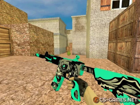 Модель HD M4A4 «Aqua Chaos» для CS 1.6