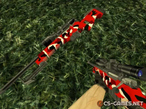 Модель AWP «Красный камуфляж» для CS 1.6