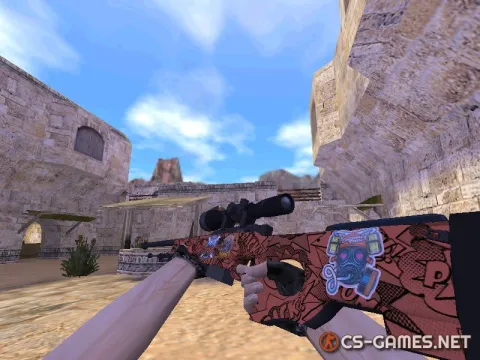 Модель HD AWP «BOOM» с наклейками для CS 1.6