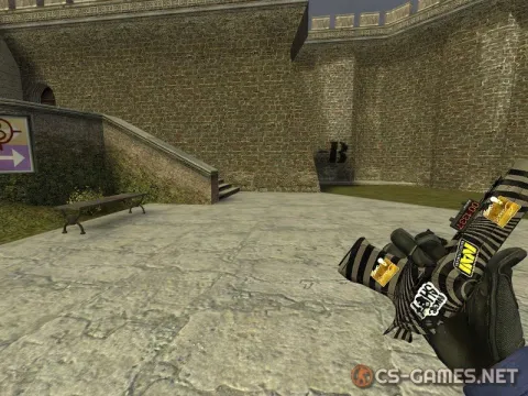 Модель Desert Eagle «Hypnotic с наклейками» для CSS v34
