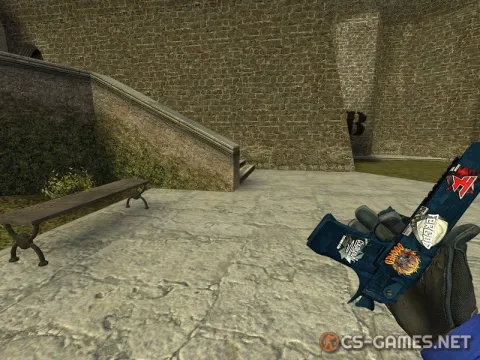 Модель Desert Eagle «cobalt disruption с тремя наклейками» для CSS v34