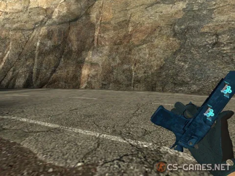 Модель Desert Eagle «Cobalt Disruption с наклейками» для CSS v34