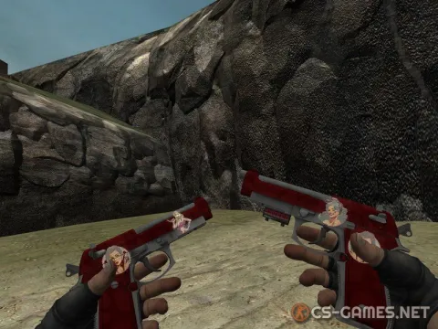 Модель Dual Elites «Dual-Berettas Hemoglobin с наклейками» для CSS v34