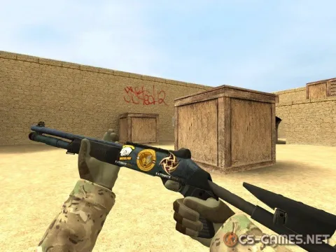 Модель XM1014 «Blue-Steel с наклейками» для CSS v34