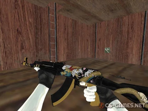 Модель AK-47 «Dragon Gold» для CSS v34