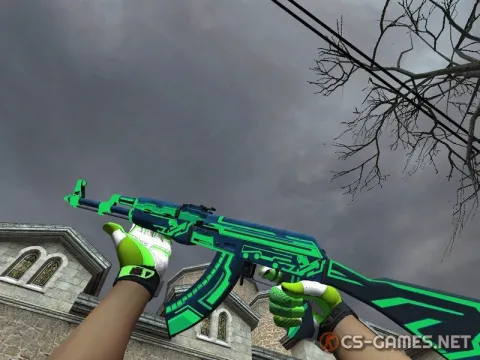 Модель AK-47 «Alien Matrix зелёный» для CSS v34