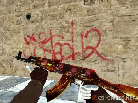 Модель AK-47 «Lycanthrope с наклейками» для CSS v34