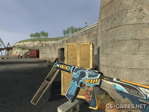 Модель M4A4 «Bounty Hunter Blue» для CSS v34
