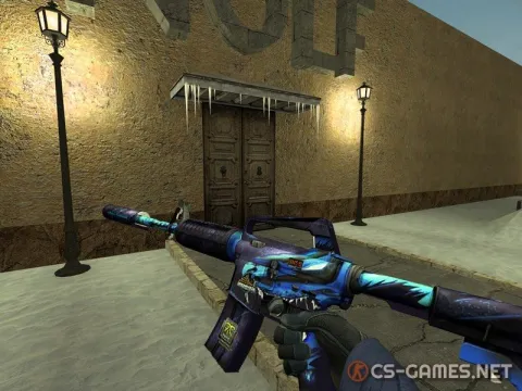 Модель M4A1-S «Blue Dragon с наклейками» для CSS v34