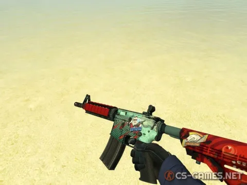 Модель М4А4 «Bullet Rain с наклейками» для CSS v34