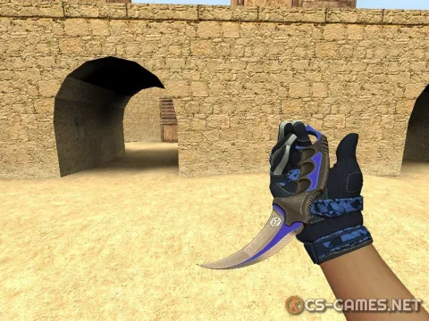 Модель ножа «Karambit | Automatic Blue» для CSS v34