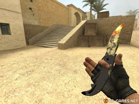Модель ножа «Нож-Фальшион | Dragon Lore» для CSS v34