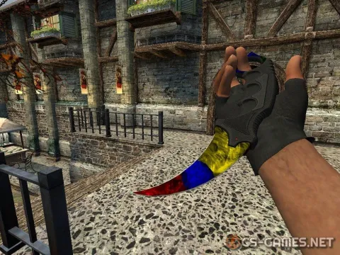Модель ножа «Karambit | Fade Ice & Fire» для CSS v34