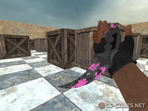 Модель ножа «Karambit | Пиксельный камуфляж (pink)» для CSS v34